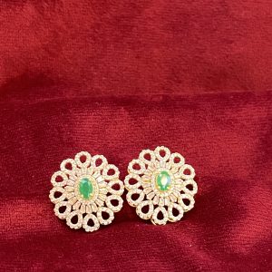 Gold Emerald Earring