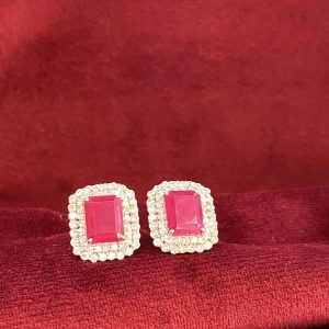 Gold Ruby Earring