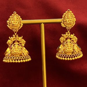 Gold Antique Temple  Pinjada Jhumka