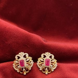 Gold Ruby Earring