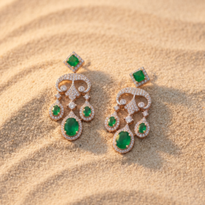 Diamond Emerald Earring