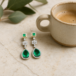 Diamond Emerald Earring