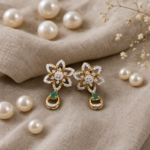 Diamond Emerald Earring