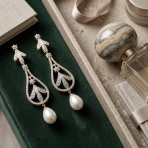 Diamond Pearl Earring
