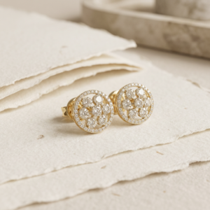 Diamond Pressure Setting Eartop