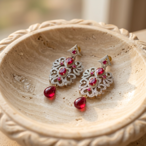 Diamond Ruby Earring