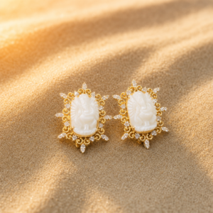 Diamond White Coral Earring